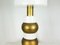 Italienische Tischlampe aus weißem Acrylglas & goldenem Metall, 1960er 3