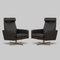 Fauteuils Inclinables Mid-Century en Cuir Noir par Svend Skipper, Danemark, 1980s, Set de 2 1