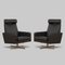 Mid-Century Danish Black Leather Recliner Lounge Chairs by Svend Skipper, 1980s, Set of 2, Image 1