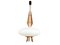 Vintage Italian Teak, Brass & Opaline Glass Pendant Lamp, 1960s 1