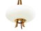 Vintage Italian Teak, Brass & Opaline Glass Pendant Lamp, 1960s 2