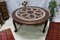 Antique Orient Wood Hand-Carved Indian Anglo Round Dining Table, 1890s, Image 5