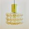 Large Mid-Century Modern Pendant in Amber Bubble Glass by Helena Tynell for Limburg, Germany, 1960s 1