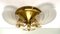 Hollywood Regency Brass and Glass Ceiling Lamp from Deknudt, 1970s 1