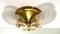 Hollywood Regency Brass and Glass Ceiling Lamp from Deknudt, 1970s, Image 1