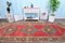 Vintage Turkish Handmade Red Runner Rug 2