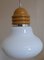 Vintage Ceiling Lamp in White Opaque Glass & Mustard-Colored Metal Assembly, 1970s, Image 4