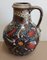 Vintage Jug-Shaped Vase with Colored Stylized Flower Decor from Carstens, 1970s 1