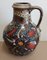 Vintage Vase in Krugform mit buntem stilisierten Blumendekor von Carstens, 1970er 1