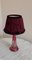 Lampe de Bureau Vintage Rouge avec Pied Conique Poli 1