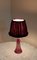 Vintage Red Table Lamp with Polished Conical Foot 4