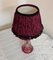 Vintage Red Table Lamp with Polished Conical Foot 3