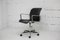 French Office Armchair in Black Leather and Aluminum, 1970 13