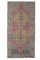 Turkish Pink and Yellow Wool Wide Runner Rug 1