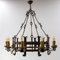 French Wrought Iron Chandelier Ceiling Pendant, 1960s 2