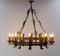 French Wrought Iron Chandelier Ceiling Pendant, 1960s 6