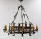 French Wrought Iron Chandelier Ceiling Pendant, 1960s 3
