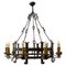 French Wrought Iron Chandelier Ceiling Pendant, 1960s 1