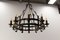 French Wrought Iron Chandelier Ceiling Pendant, 1960s 4