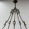 French Wrought Iron Chandelier Ceiling Pendant, 1960s 7