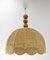 Lámpara colgante de techo francesa de lana con marco metálico, años 70, Imagen 4