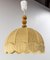 French Wool on Metallic Frame Chandelier Ceiling Pendant, 1970s 2