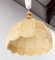 French Wool on Metallic Frame Chandelier Ceiling Pendant, 1970s 5