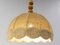 French Wool on Metallic Frame Chandelier Ceiling Pendant, 1970s 6