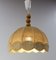 French Wool on Metallic Frame Chandelier Ceiling Pendant, 1970s, Image 7