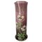 Französische Jugendstil Vase aus emailliertem Glas mit Blumen, 1890er 1