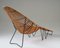 Scandinavian Cane and Metal Lounge Chair, 1950s, Image 5