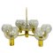 Mid-Century Modern Swedish Brass and Glass Monumental Chandelier, 1960s, Image 1