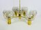 Mid-Century Modern Swedish Brass and Glass Monumental Chandelier, 1960s 4