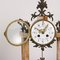 Triptych Clock Set in Marble and Bronze, Set of 3 1
