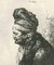 Aguafuerte, hombre con turbante, siglo XIX, Imagen 1