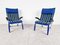 Postmodern Blue Armchairs, 1980s, Set of 2 1