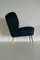 Fauteuil Club en Velours Bleu Marine, Allemagne, 1950s 7