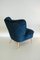 German Navy Velvet Club Chair, 1950s 8