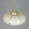 Lámpara colgante Art Déco de vidrio opalino crema y latón, años 30, Imagen 12