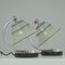 German Art Deco Enameled Satin Glass, Marble and Aluminum Table Lamps, 1930s, Set of 2 2