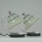 German Art Deco Enameled Satin Glass, Marble and Aluminum Table Lamps, 1930s, Set of 2, Image 2