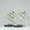 German Art Deco Enameled Satin Glass, Marble and Aluminum Table Lamps, 1930s, Set of 2 9