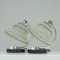 German Art Deco Enameled Satin Glass, Marble and Aluminum Table Lamps, 1930s, Set of 2 4