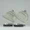 German Art Deco Enameled Satin Glass, Marble and Aluminum Table Lamps, 1930s, Set of 2, Image 4