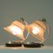 German Art Deco Enameled Satin Glass, Marble and Aluminum Table Lamps, 1930s, Set of 2 5