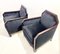 Mid-Century Art Deco Black Velvet and Red Snake Skin Sofa and Armchairs, 1950s, Set of 3 10