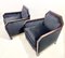 Mid-Century Art Deco Black Velvet and Red Snake Skin Sofa and Armchairs, 1950s, Set of 3, Image 10