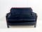 Mid-Century Art Deco Black Velvet and Red Snake Skin Sofa and Armchairs, 1950s, Set of 3 3