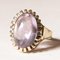 8k Vintage Gold Cocktail Ring with Cabochon Cut Amethyst, 1960s 2