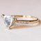 14k Vintage Gold Ring with Aquamarine and Diamonds, 1980s, Image 3